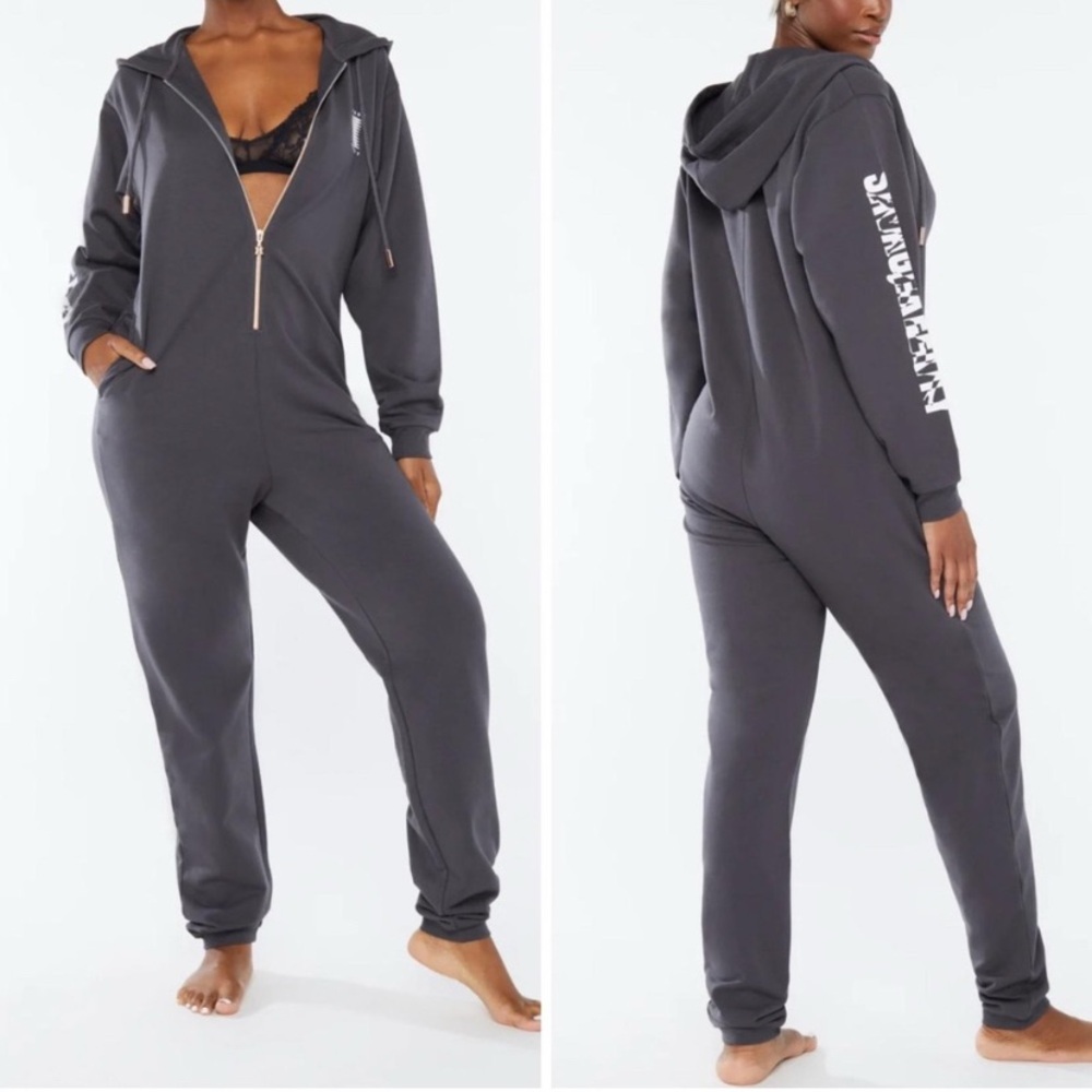 Savage X Fenty Charcoal Grey Hooded Jumpsuit